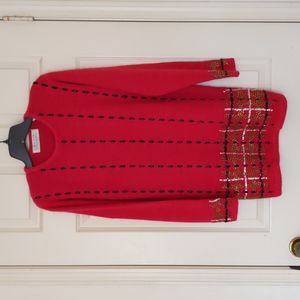 Woman's Silk/Angora/Lambswool Long sweater with embroidered patterns/sparkling.